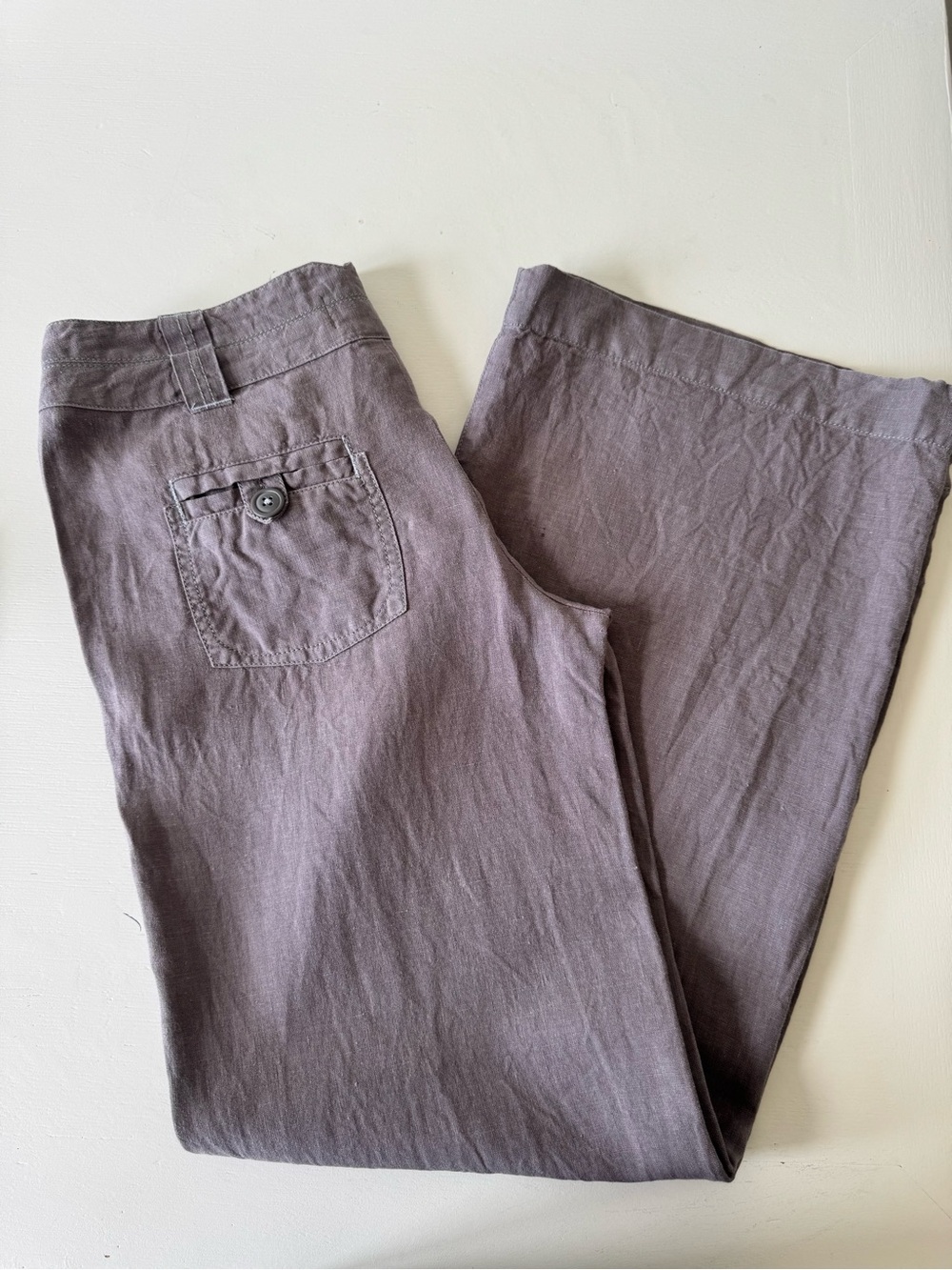 Anthropologie Straight-Leg Pants in Taupe Gray - Picture 3 of 6